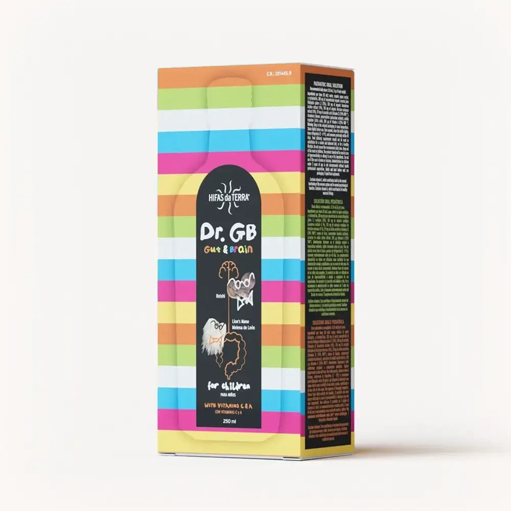 Dr. GB (Gut & Brain) Kindersirup mit Reishi, Löwenmähne, Präbiotika und Vitamin C und A
