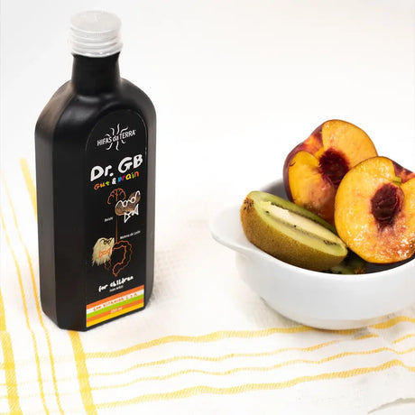 Sirop Dr. GB (Gut & Brain) contenant du Reishi, de la Crinière de Lion, des prébiotiques et des vitamines C et A