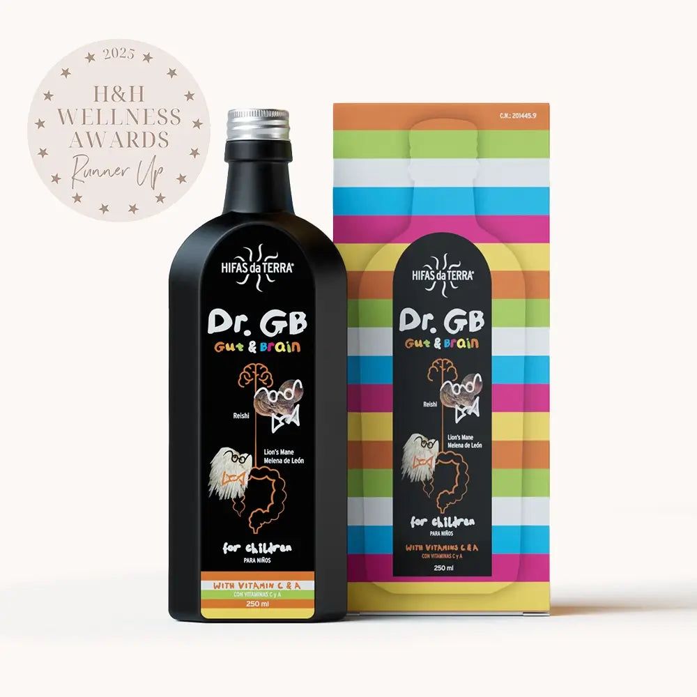 Dr. GB (Gut & Brain) Kindersirup mit Reishi, Löwenmähne, Präbiotika und Vitamin C und A