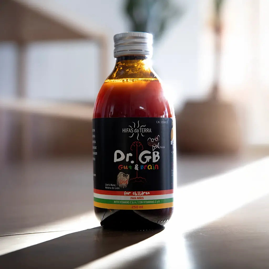 Dr. GB (Gut & Brain) Kindersirup mit Reishi, Löwenmähne, Präbiotika und Vitamin C und A