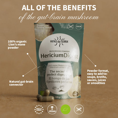 Hericium Digest - reines Bio-Löwenmähne-Pulver