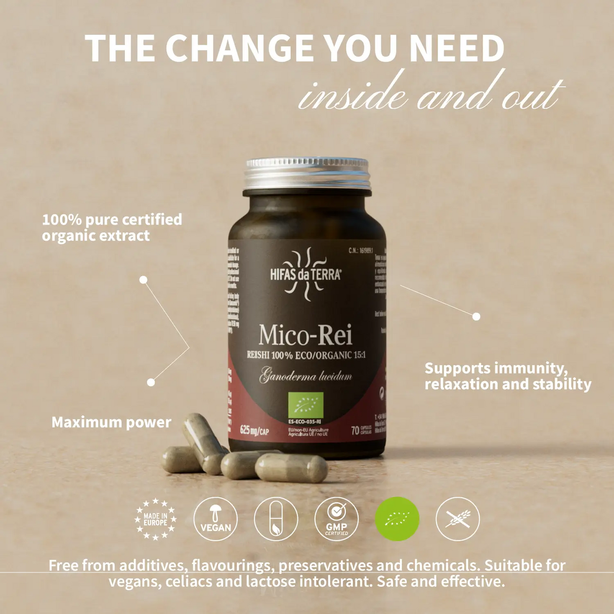 Mico-Rei - 100% Bio-Reishi-Kapseln