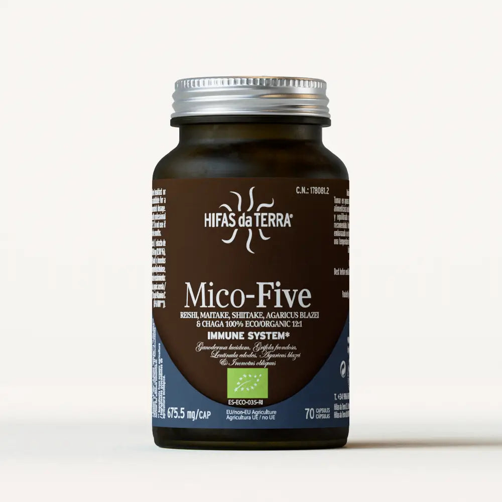 Mico-Five Extraits purs de Reishi, Shiitake, Maitake, Champignon du Soleil et Chaga