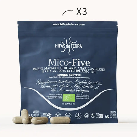 Mico-Five Pure Extracts da Reishi, Shiitake, Maitake, Fungo del sole e Chaga